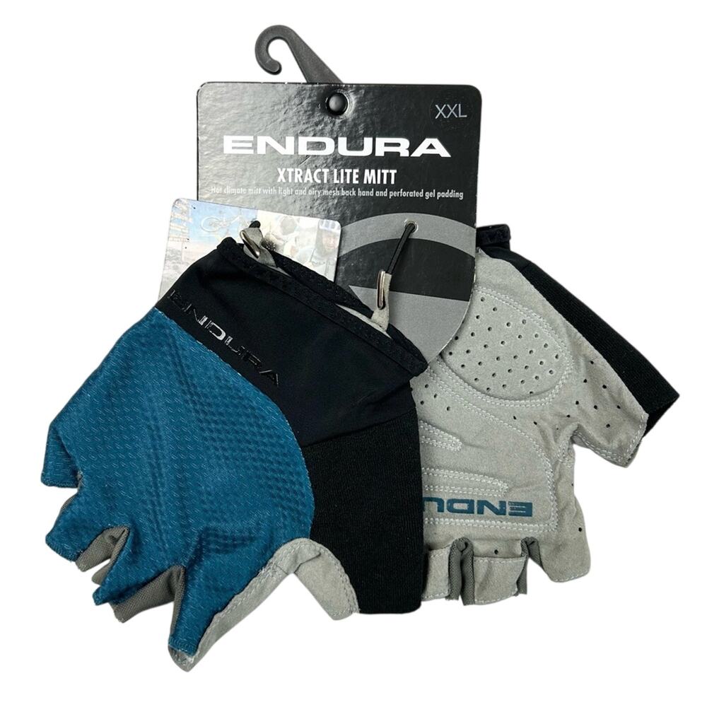 Endura Xtract Lite Mitt Cycling Fingerless Glove Blue Black Gray Size XXL